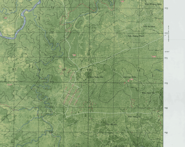 Battle Archives Map Con Thien, Vietnam Topographical Pictomap