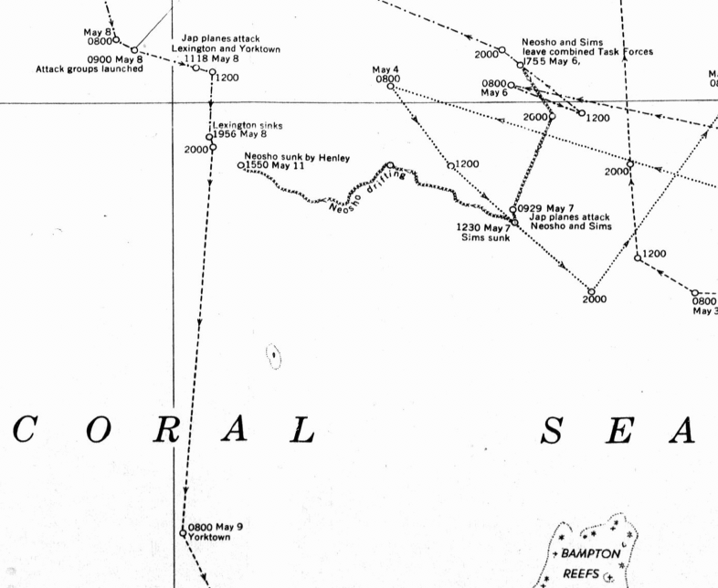 Battle Archives Map Coral Sea