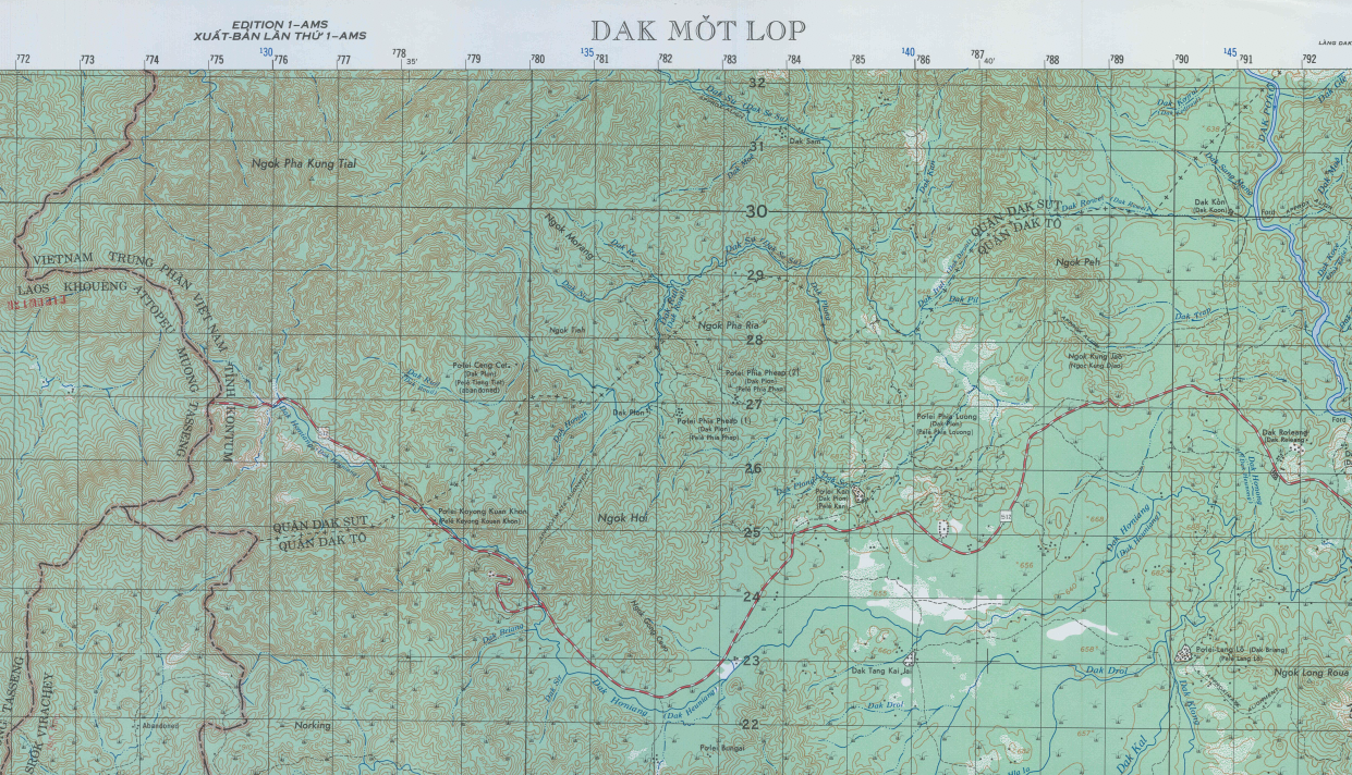 Dak To, Vietnam (Western Hills) Topographical Map
