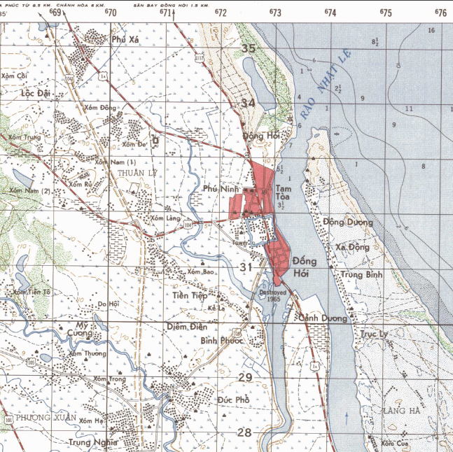 Dong Hoi, Vietnam Topographical Map