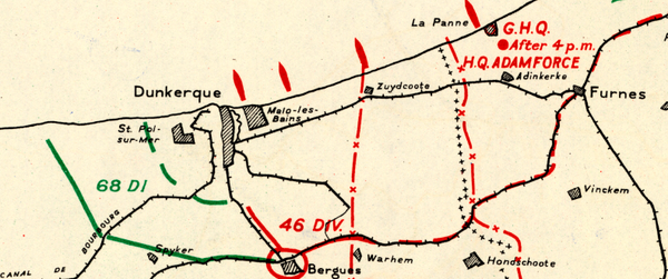 Dunkirk 28 May 1940 Battle Map