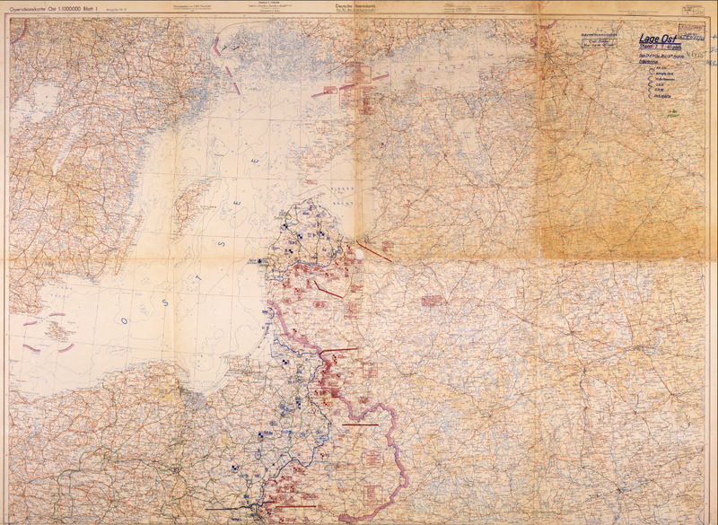 Eastern Front 1945 with Courland Pocket German Battle Map