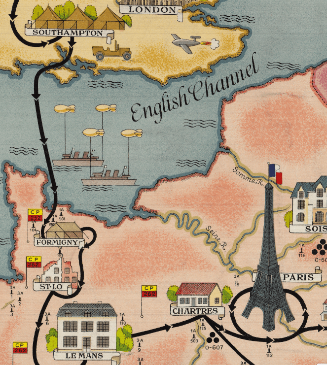 Battle Archives Map European Campaign, 262 Ordnance Battalion