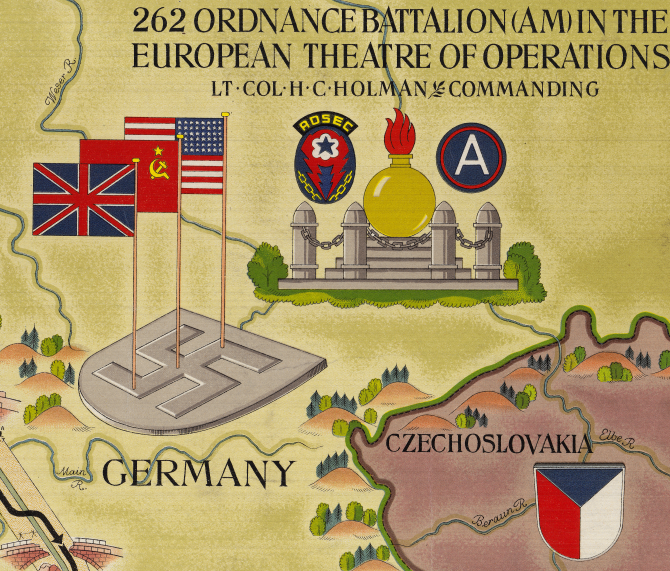Battle Archives Map European Campaign, 262 Ordnance Battalion