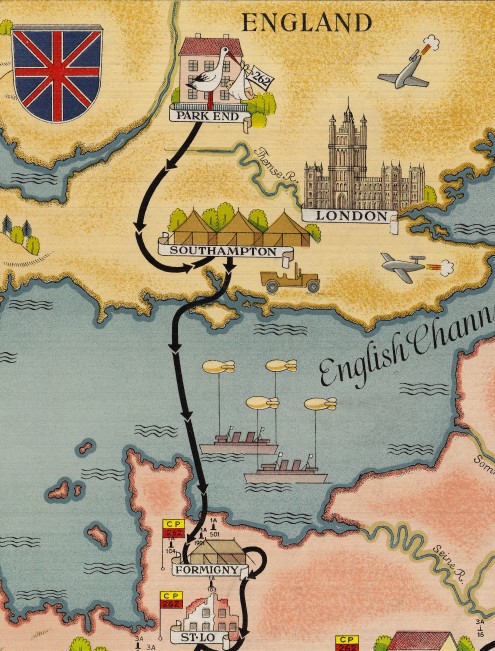 Battle Archives Map European Campaign, 262 Ordnance Battalion