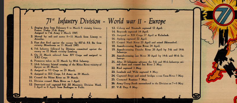 Battle Archives Map European Campaign, 71st Infantry Division
