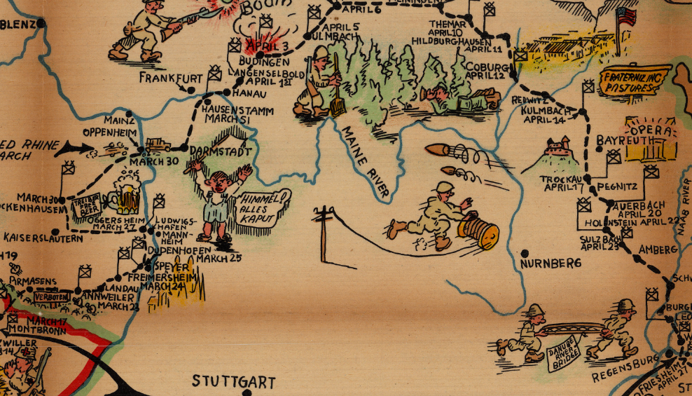 Battle Archives Map European Campaign, 71st Infantry Division