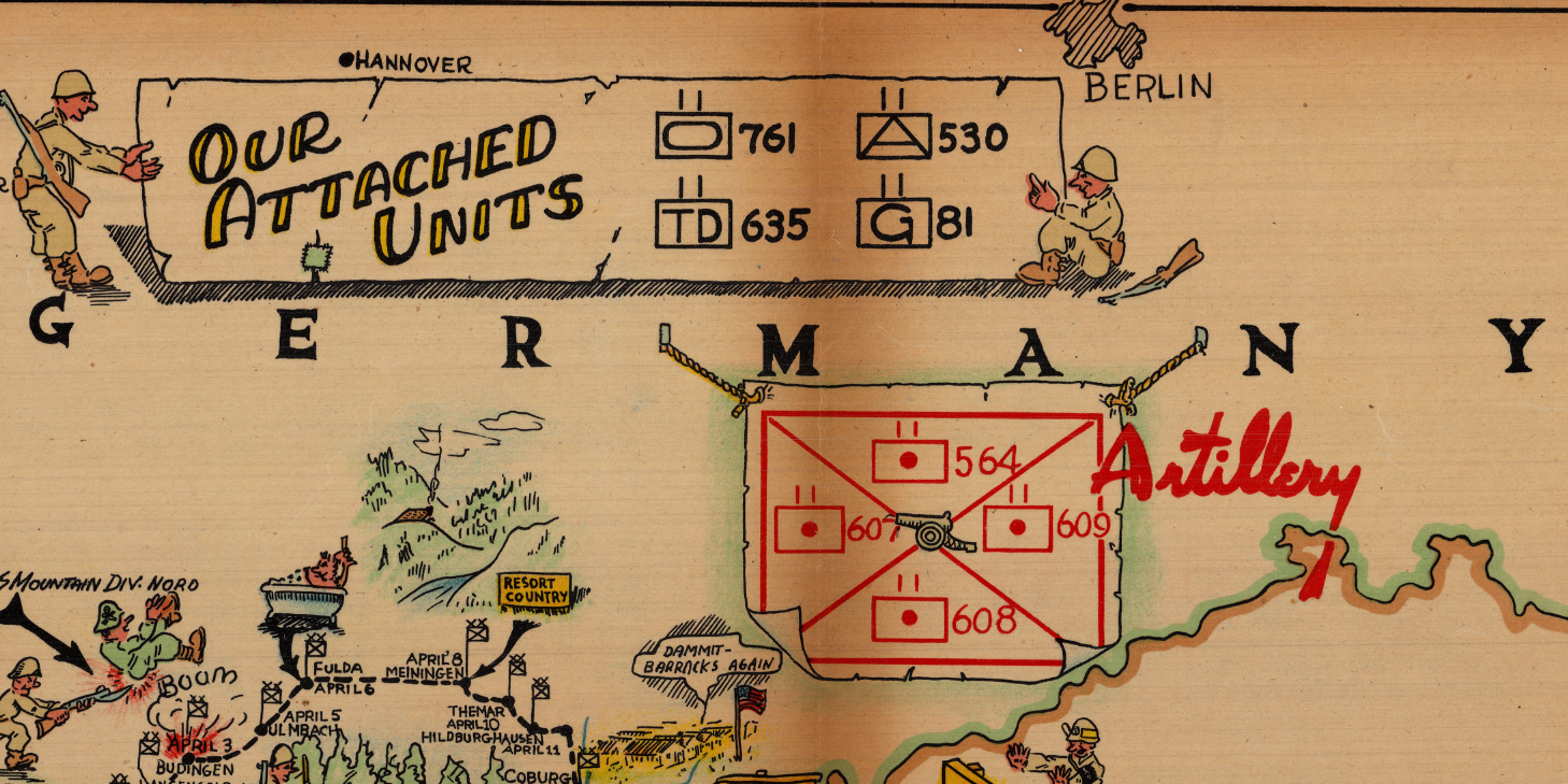 Battle Archives Map European Campaign, 71st Infantry Division