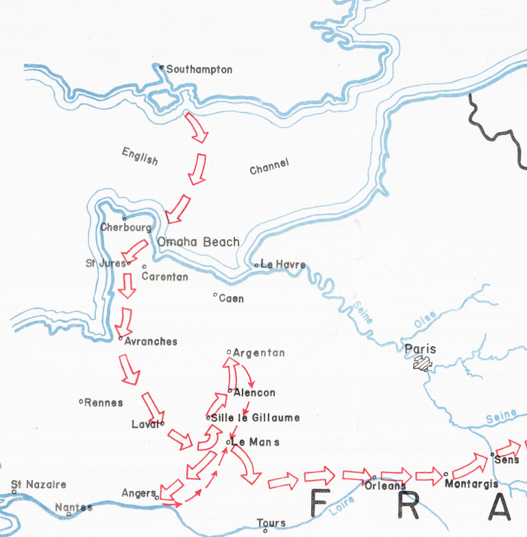 Battle Archives Map European Campaign, 80th Infantry Division