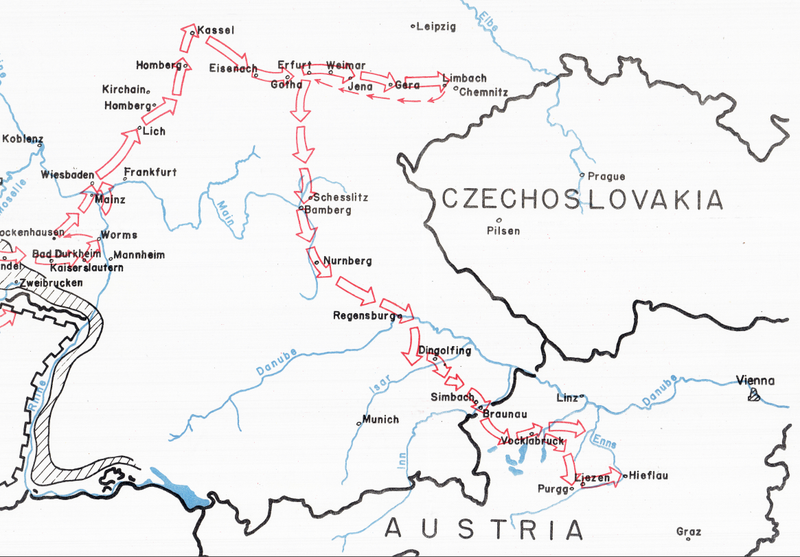Battle Archives Map European Campaign, 80th Infantry Division