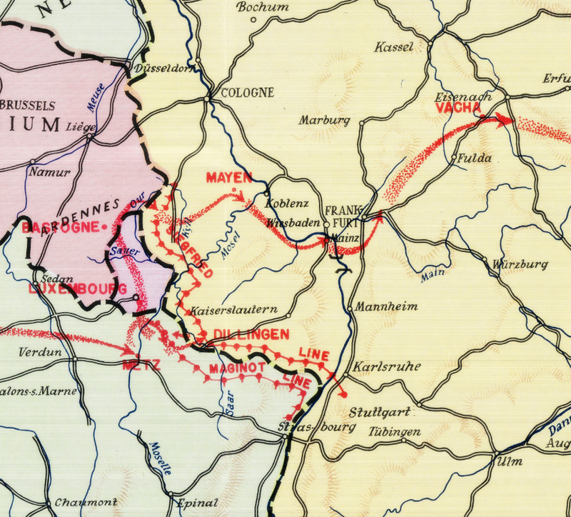 European Campaign Map of the 90th Infantry Division
