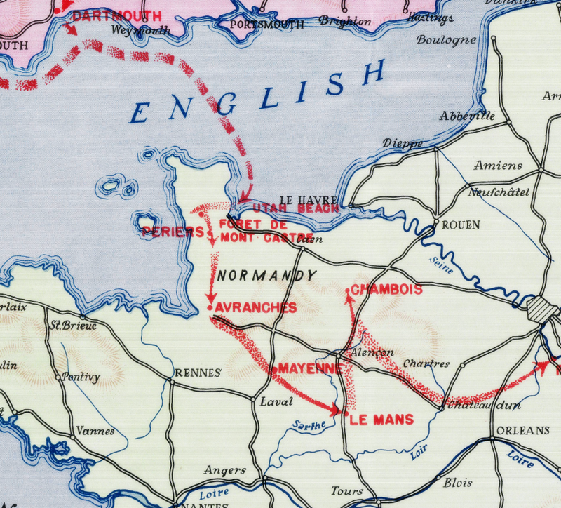 Battle Archives Map European Campaign, 90th Infantry Division