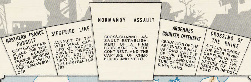 Battle Archives Map European Campaign, First US Army