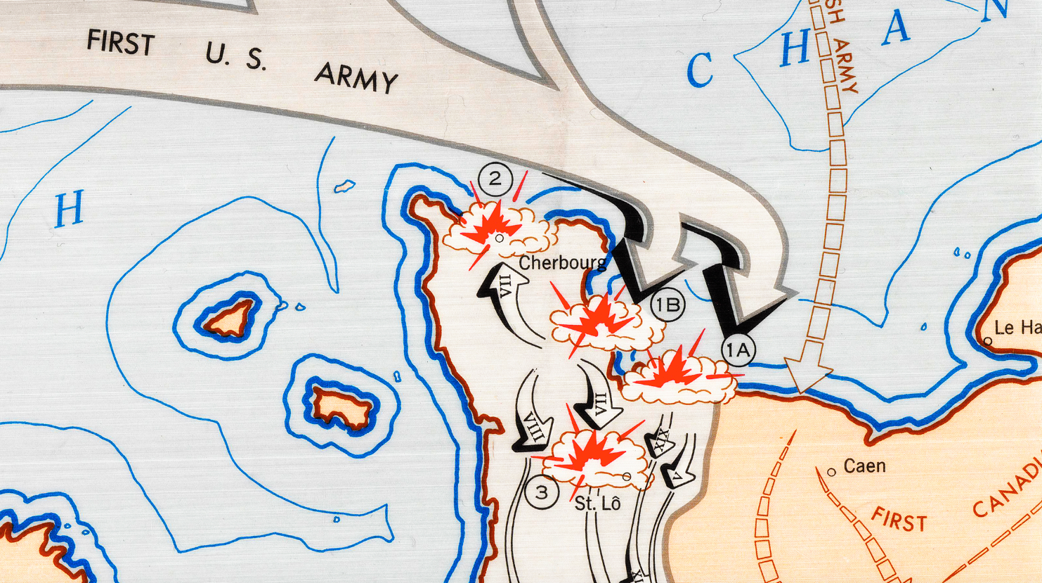 Battle Archives Map European Campaign, First US Army #2