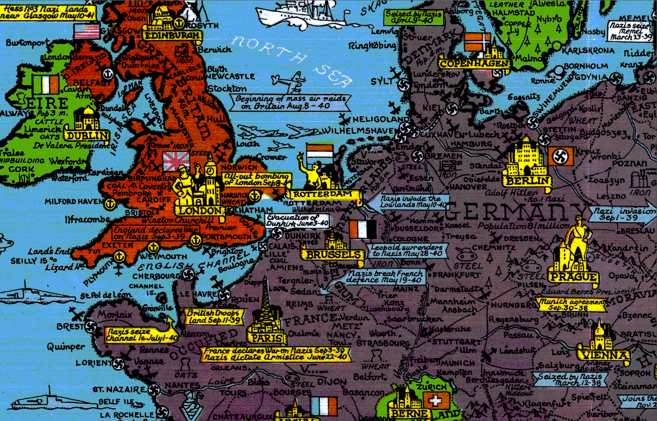 Battle Archives Map European Theater of Operations 1939-1944