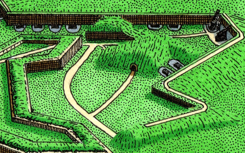 Battle Archives Map Fort McHenry, Maryland High Detail Drawing