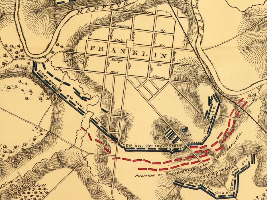 Battle Archives Map Franklin, Tennessee #1