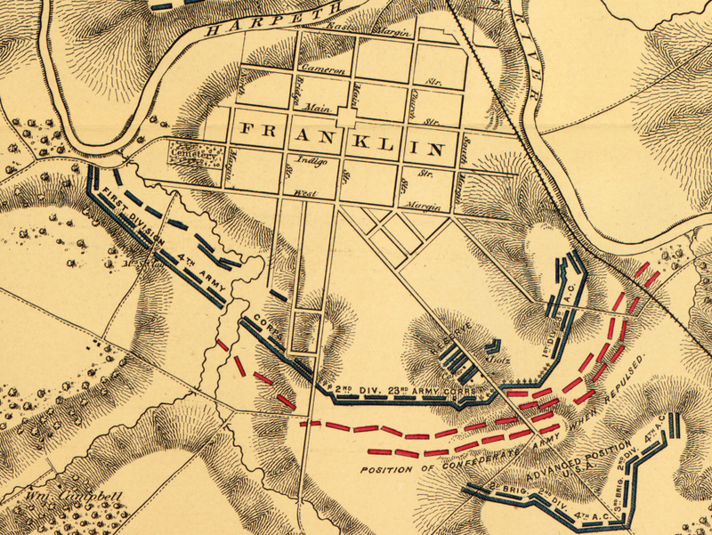 Battle Archives Map Franklin, Tennessee #1