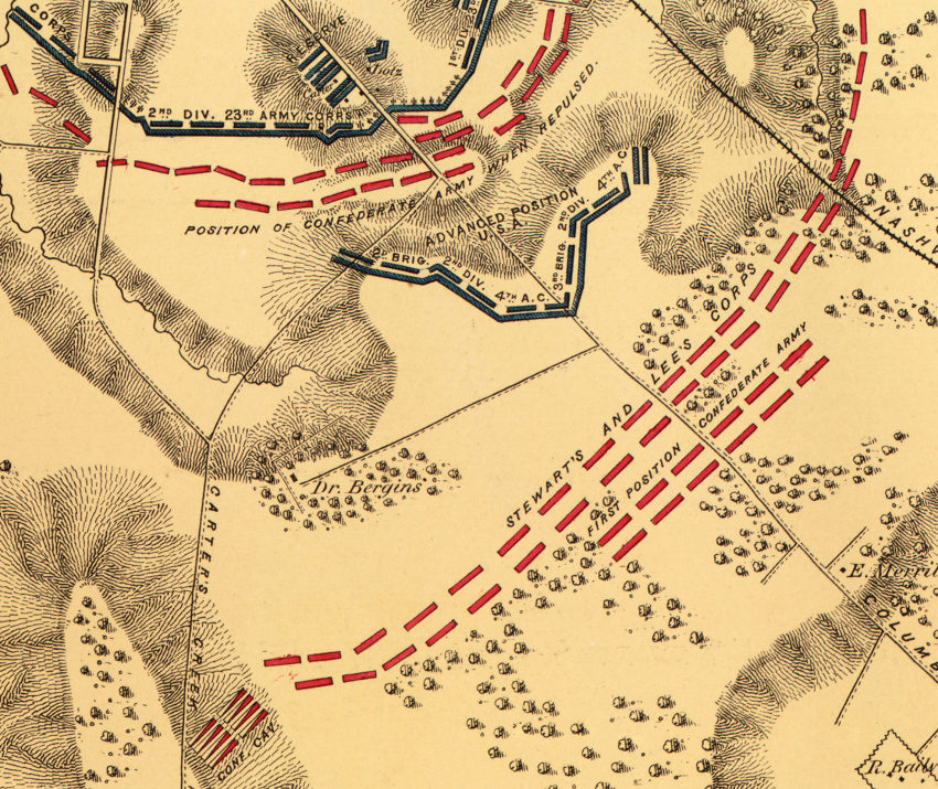 Battle Archives Map Franklin, Tennessee #1