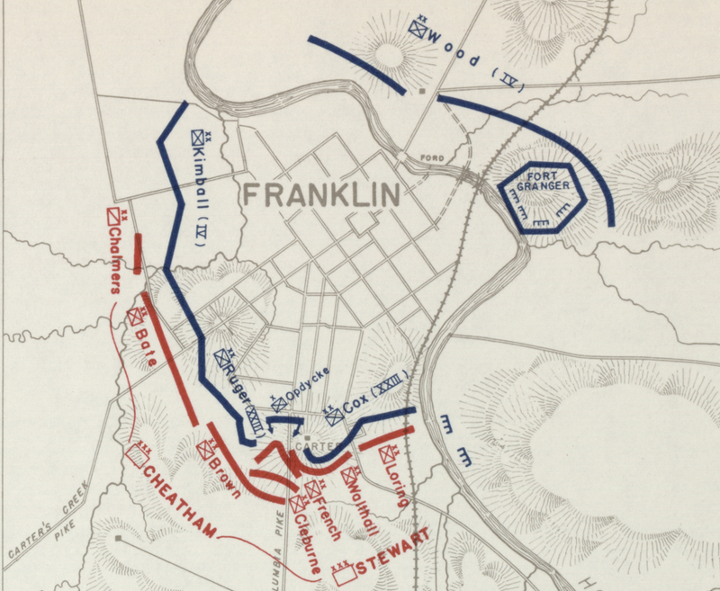 Battle Archives Map Franklin, Tennessee #2