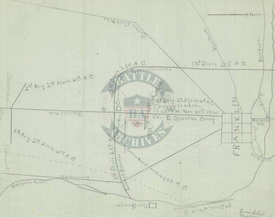 Battle Archives Map Franklin, Tennessee #3