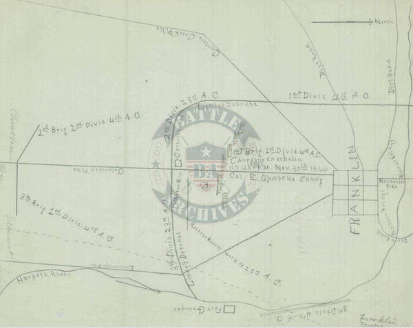 Battle Archives Map Franklin, Tennessee #3