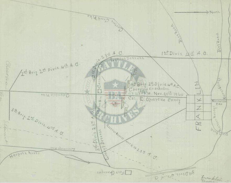 Battle Archives Map Franklin, Tennessee #3