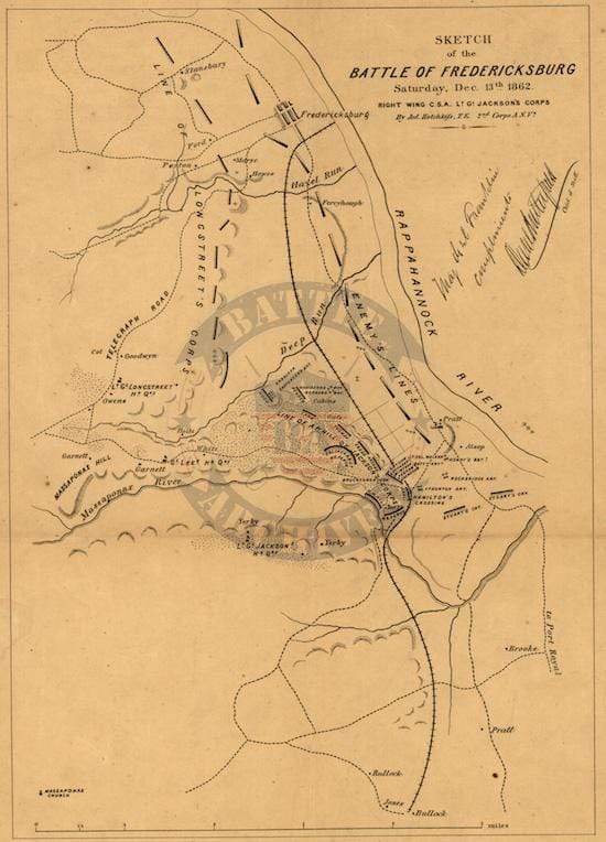 Battle Archives Map Fredericksburg, Virginia #2
