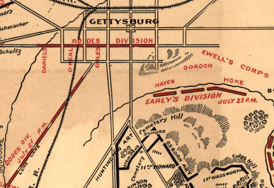 Battle Archives Map Gettysburg Battle Map with Unit Commanders