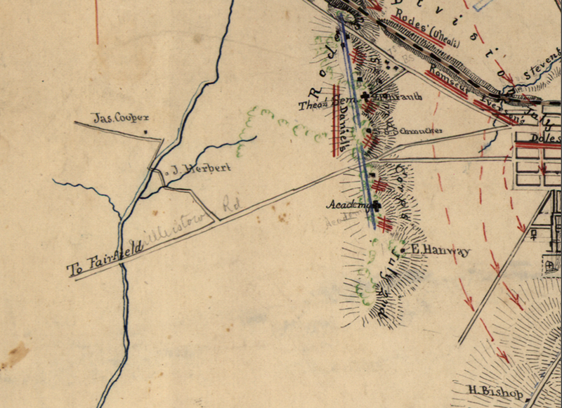 Gettysburg Confederate Map with Movements Battle Map
