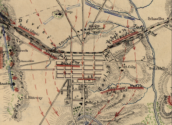 Gettysburg Confederate Map with Movements Battle Map