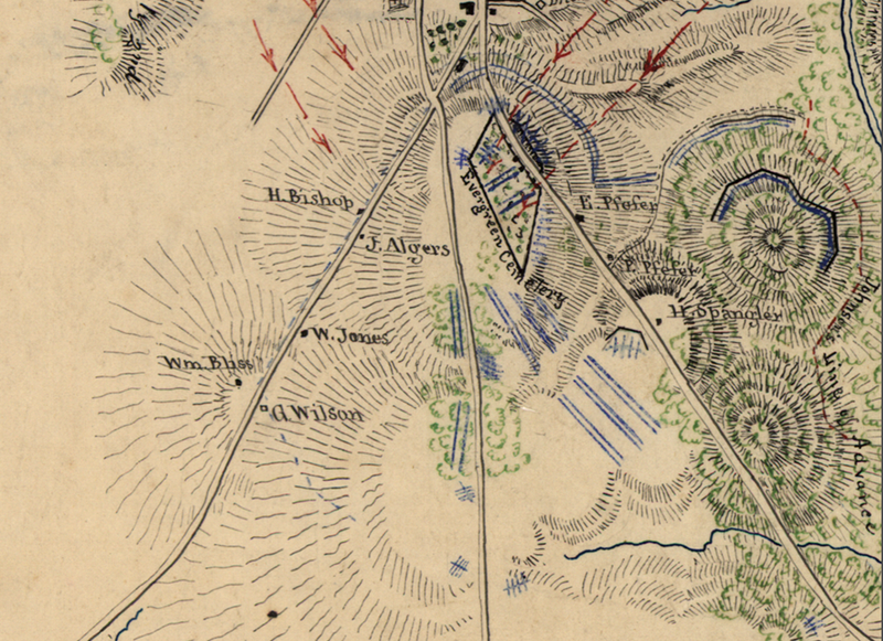 Gettysburg Confederate Map with Movements Battle Map