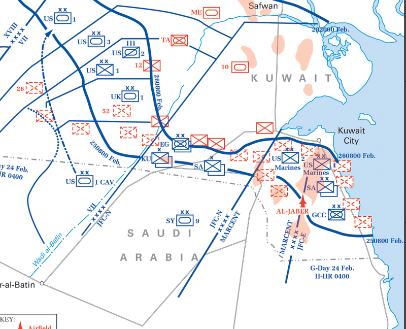 Battle Archives Map Gulf War 1991 Land Operations Battle Map