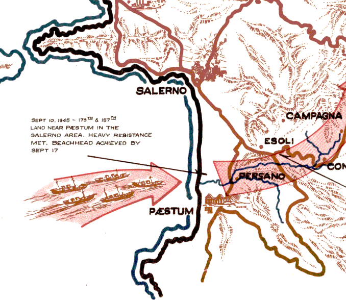 Battle Archives Map Italian Campaign, 45th Infantry Division #1