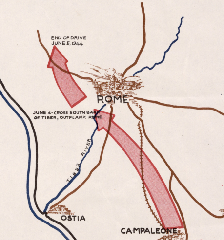 Battle Archives Map Italian Campaign, 45th Infantry Division #2 (Anzio)