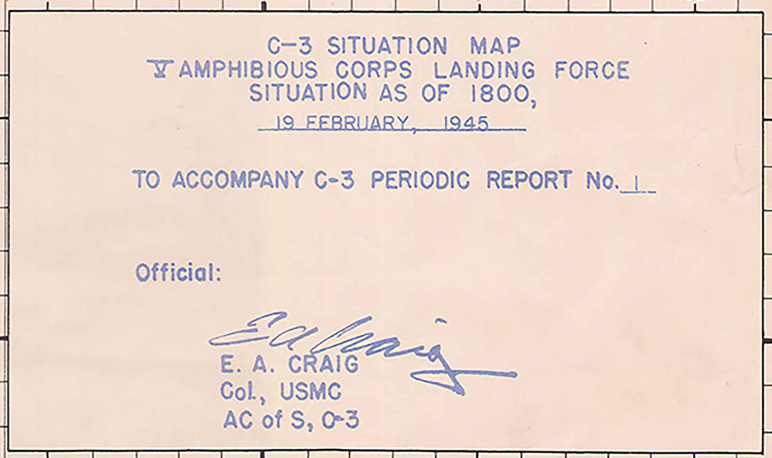 Iwo Jima Assault First Day Situation Battle Map