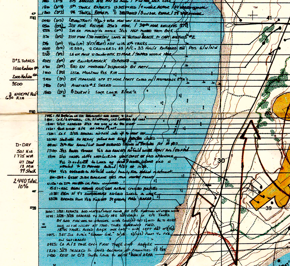 Battle Archives Map Iwo Jima Battle Map With Detailed Descriptions and Order of Battle