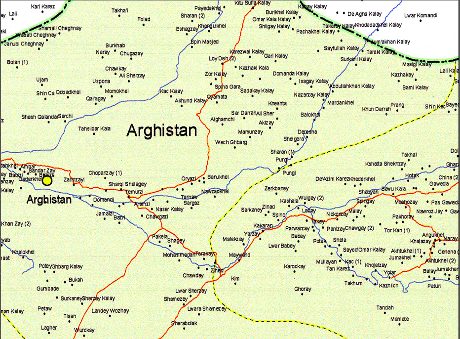 Battle Archives Map Kandahar Province, Afghanistan