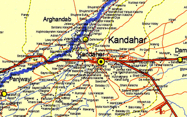 Battle Archives Map Kandahar Province, Afghanistan