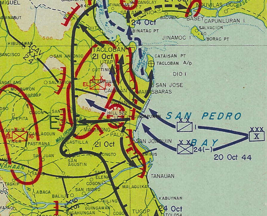 Leyte, Philippines Landing and Engagement Battle Map