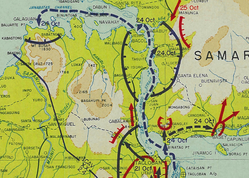 Leyte, Philippines Landing and Engagement Battle Map
