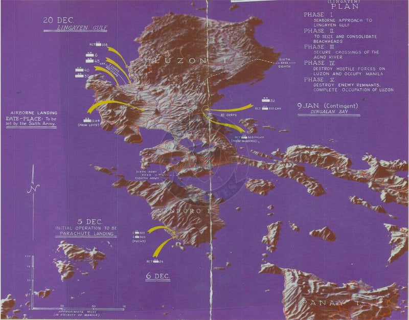 Battle Archives Map Lingayen Gulf, Philippines
