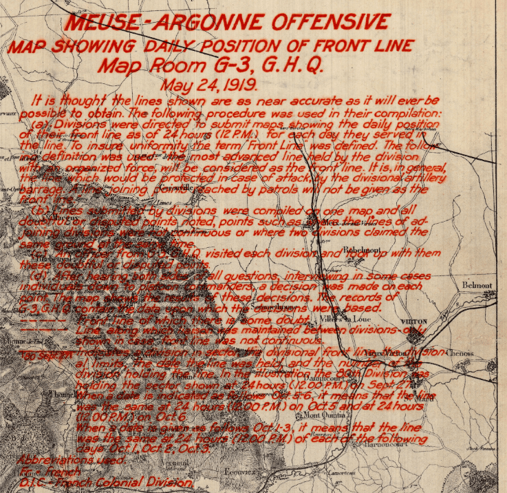 Battle Archives Map Meuse-Argonne Offensive #1