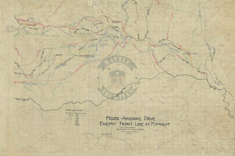 Battle Archives Map Meuse-Argonne Offensive #3