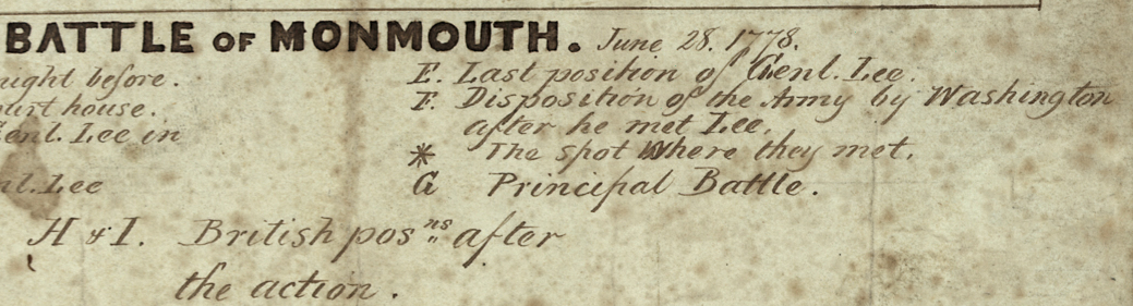 Battle Archives Map Monmouth, New Jersey