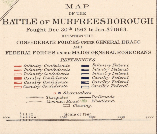 Battle Archives Map Murfreesborough, Tennessee #1