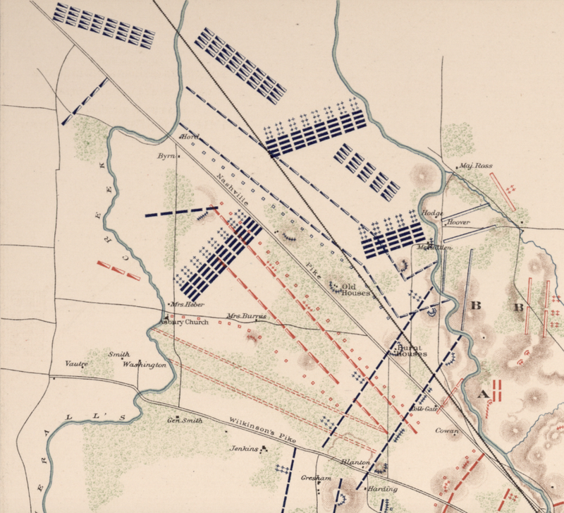 Murfreesborough, Tennessee Battle Map