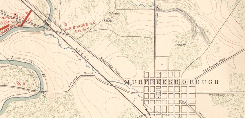 Battle Archives Map Murfreesborough, Tennessee #2
