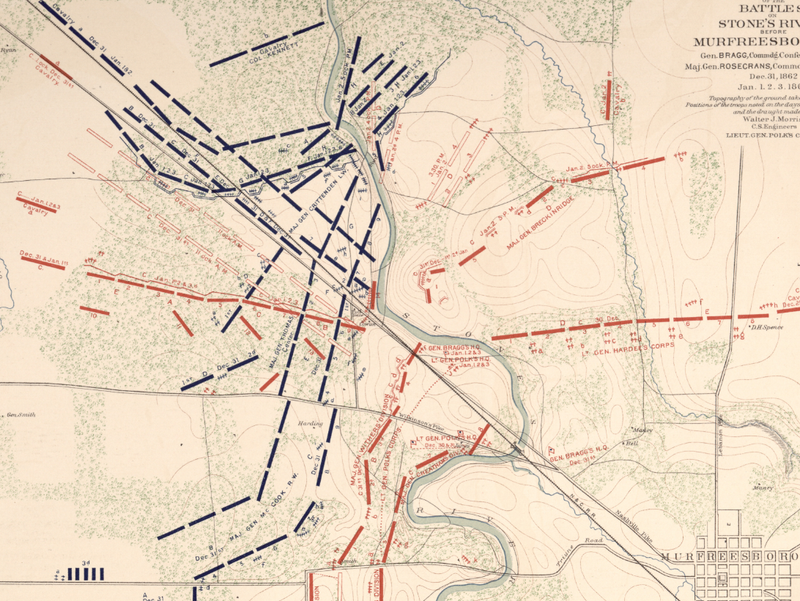 Battle Archives Map Murfreesborough, Tennessee #2
