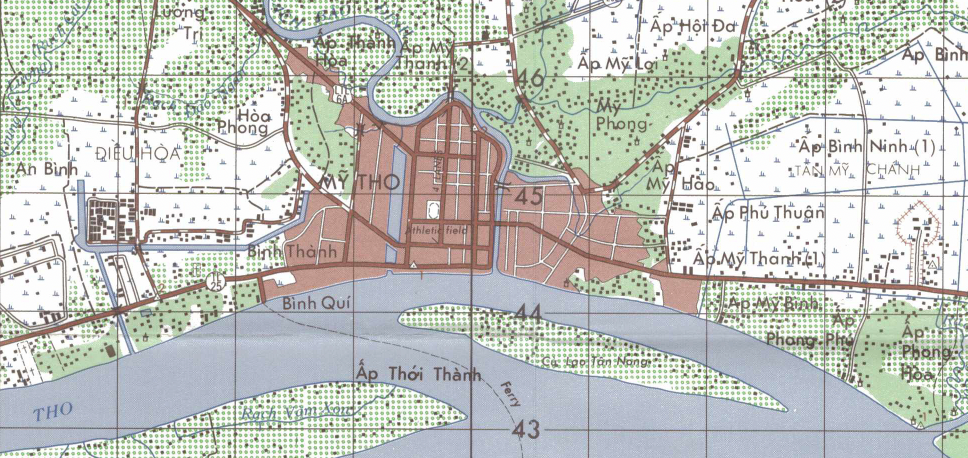 My Tho, Vietnam Topographical Map
